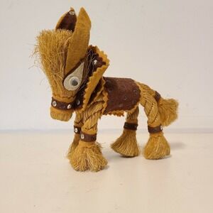 1960's Baja Mexico Mexican Souvenir‎ Straw Horse Donkey Saddle Blanket Embellish